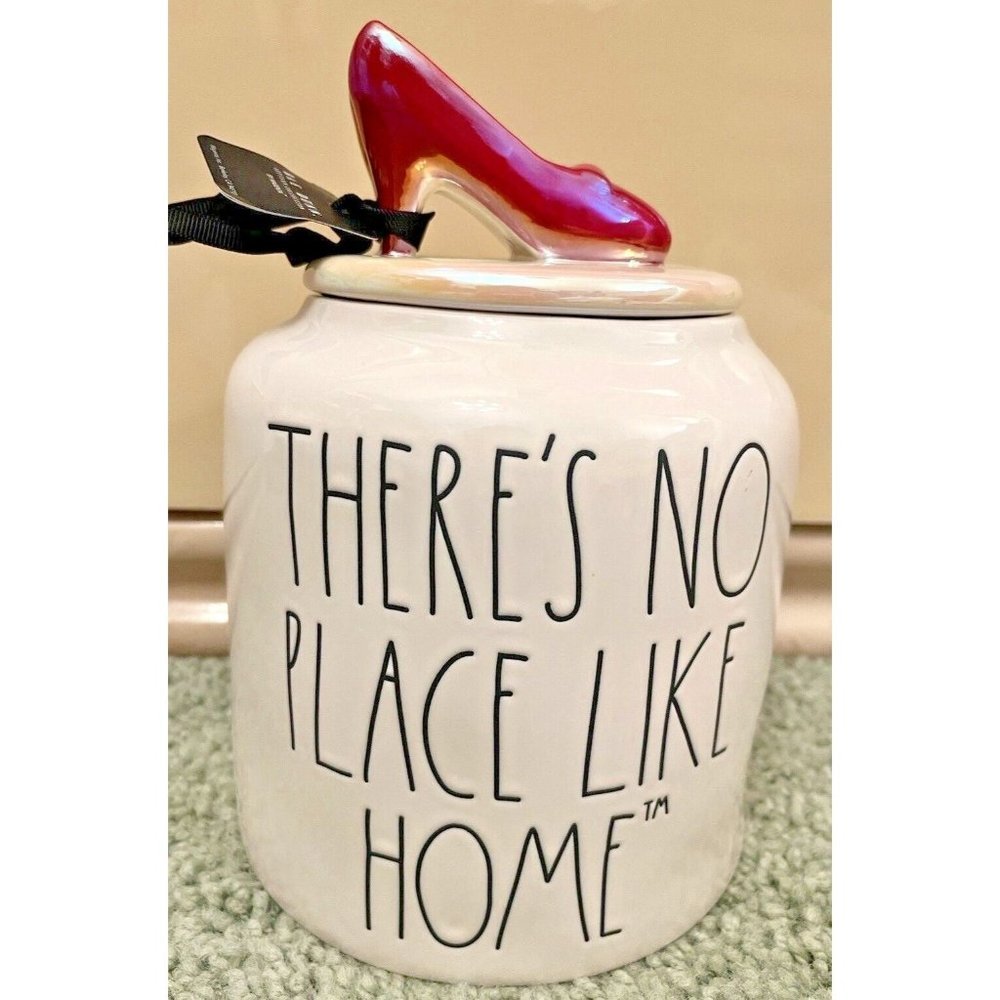 RAE DUNN WIZARD OF OZ THERE'S NO PLACE LIKE HOME CANISTER RUBY SLIPPERS NEW